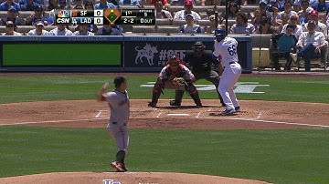 SF@LAD: Cain fans Puig for his first out off the DL