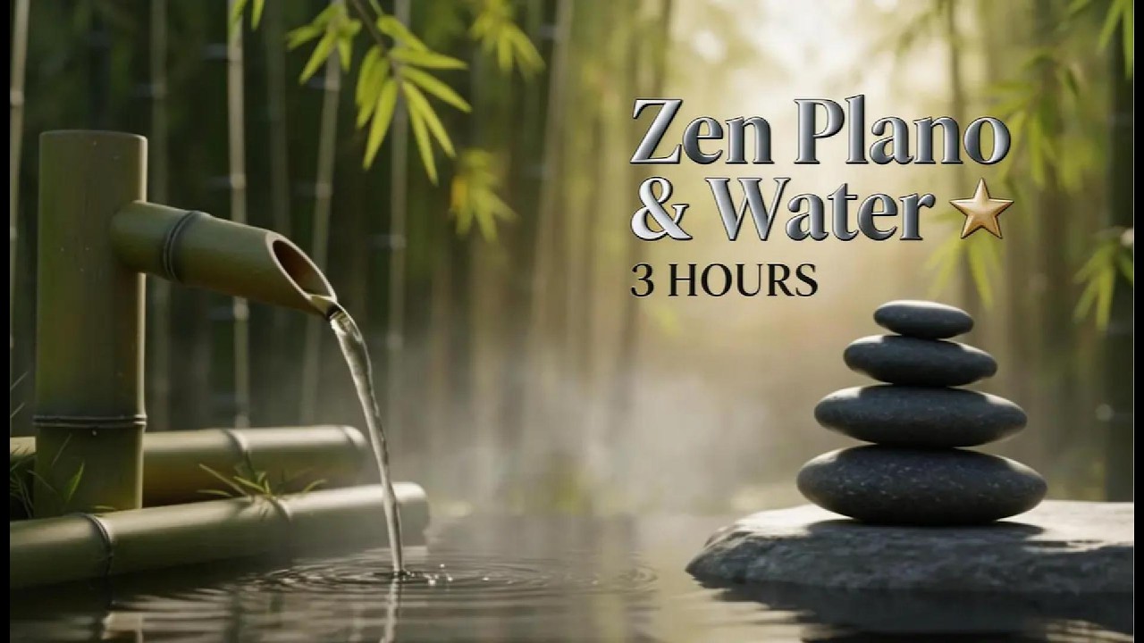 Zen Piano & Water ⭐ Deep Sleep Music Relaxing Water Sounds for Stress Relief & Meditation