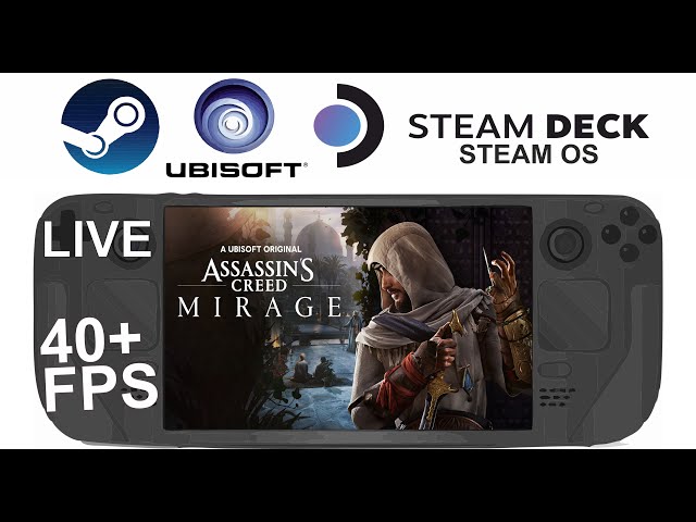 Assassin's Creed Mirage (UbiConnect) on Steam Deck/OS in 800p 40+