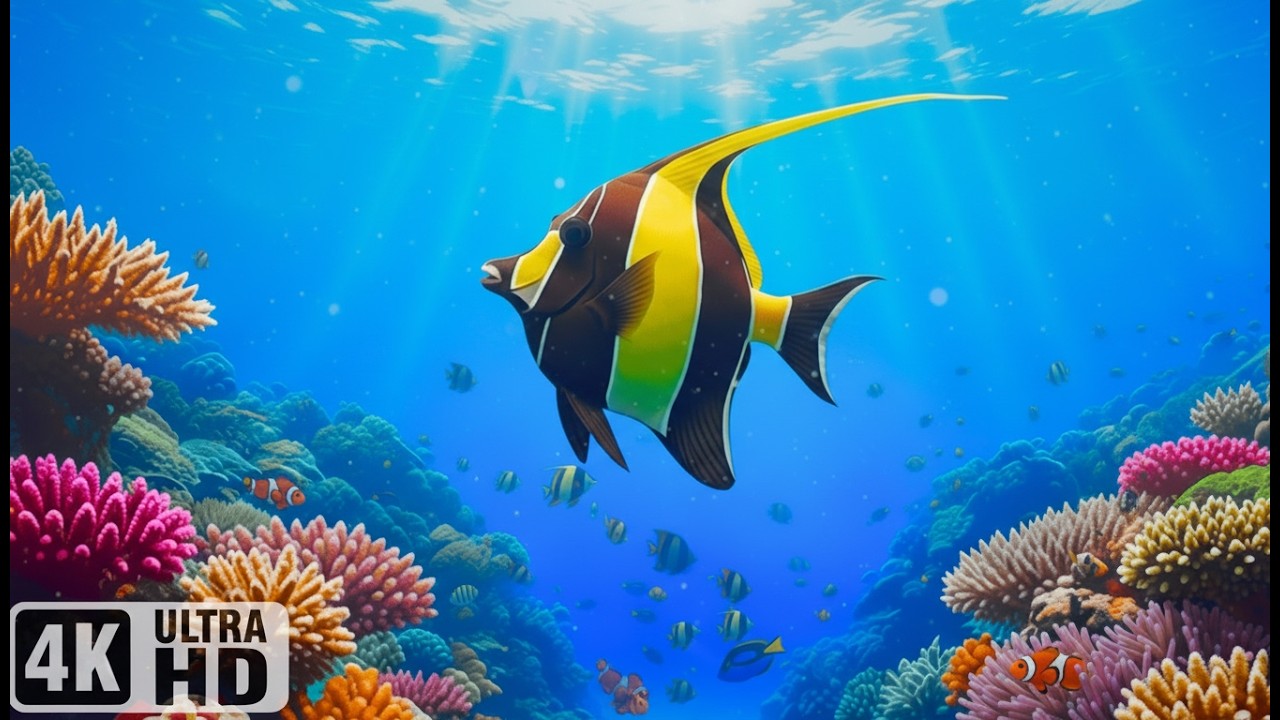 Beautiful Ocean Dreams 4K 🐠 Tropical Fish & Jellyfish – Peaceful Music for Sleep