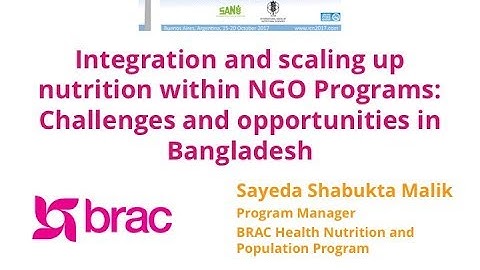 Integration and scaling up nutrition within NGO Programs