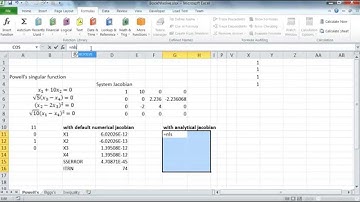 Solving a nonlinear system of equations in Excel by NLSOLVE() function - Part 2