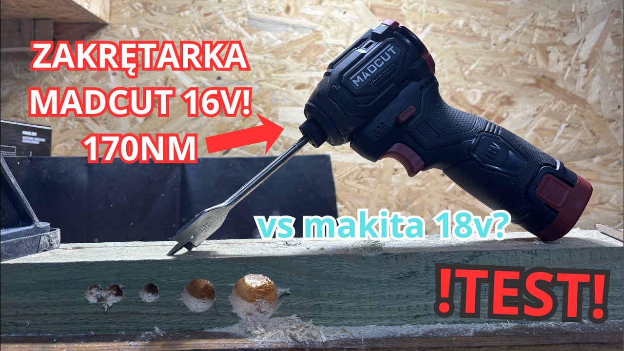 Zakrętarka MADCUT 16V MZBL16V Test vs Makita