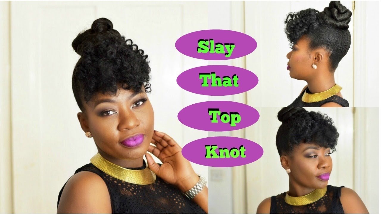 Top Knot With Curly Bangs On Short Medium Hair Beginner Friendly Simple Easy Youtube