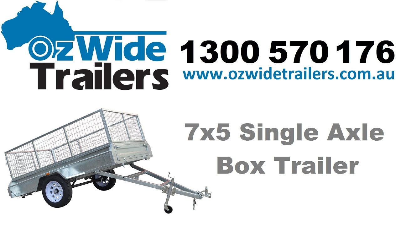 7x5 Single Axle Galvanised Box Trailer