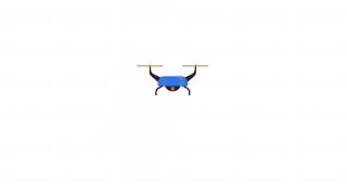Flying drone propellers line 2D object animation