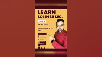 🔴 Class 8 - SQL query with where condition #sql #mysql #database