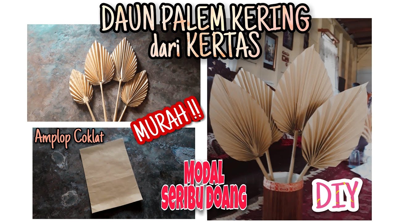  CARA  MEMBUAT  DAUN  PALEM  KERING DARI  KERTAS  MUDAH CEPAT 