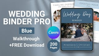 Wedding Day Of Binder Blue Canva Template Walkthrough Printables Custom Digital Free Download