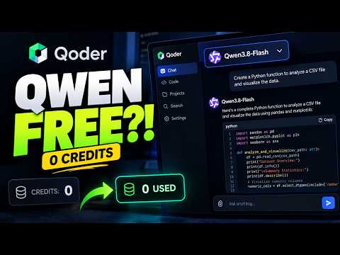 FREE Qwen3.8-Flash in Qoder?! No Credits Needed 🔥