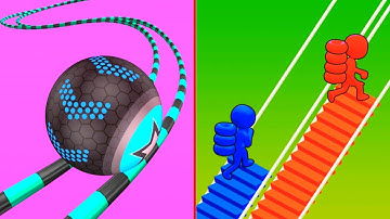 Going Ball vs Bridge Race walkthrough , gameplay , IOS  Android  Ball Colour Run New Update