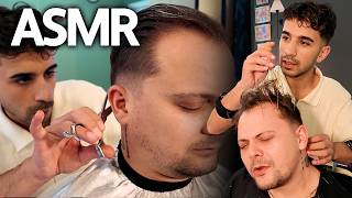 AMAZING | SCISSORS Haircut & ASMR HEAD MASSAGE In Real Barber Shop | asmr massage