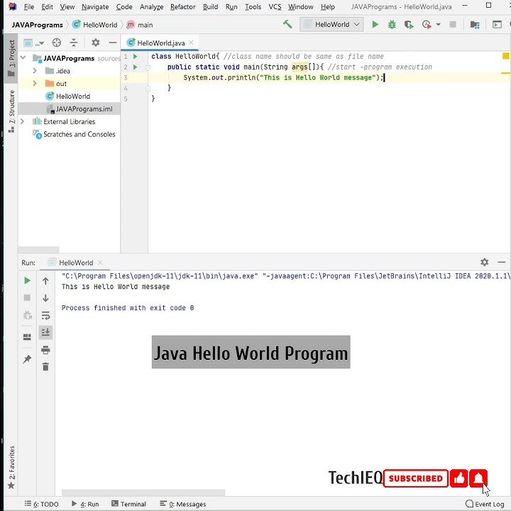Java Hello World Program #java #javabasics #codingbasics #helloworld ...