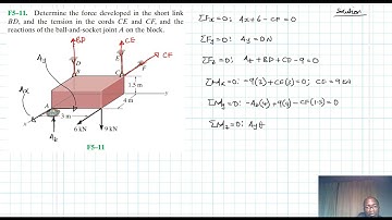 F5–11 Equilibrium of a Rigid Body (Chapter 5: Hibbeler Statics) Benam Academy