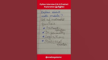 Explain about math module in Python? #42 #தமிழ் #shorts #freshers #credosystemz #python #trending