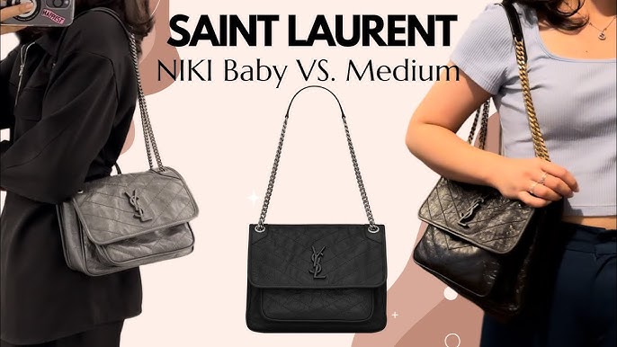 YSL NIKI MEDIUM REVIEW* What fits, mod shots, Saint Laurent Medium Niki  Shoulder Tote Bag 