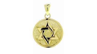 Unity, Cross Faith Charm, Jewish, Christian, Double-sided in 14k Yellow Gold - Sziro - CMK1747Y1