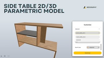 Side Table 2D/3D Parametric Model/ BeeGraphy 3D Configurator/ 3D Model Marketplace