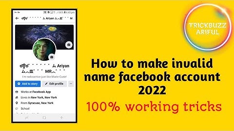 How to make invalid name facebook account 2022