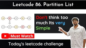 Leetcode 86. Partition List | O(1) Space | Hindi