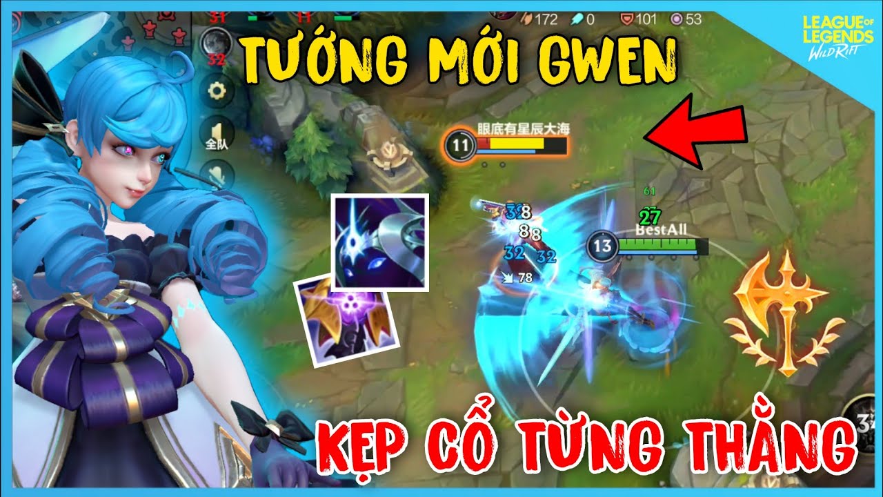 Tướng Mới Gwen Cực Mạnh Với Combo Ảo Ma China, Kẹp Cổ Từng Thằng | LMHT Tốc Chiến