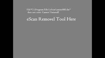 Solved "File"C:\Program Files\eScan\unins000.dat" does not exist. Cannot Uninstall"