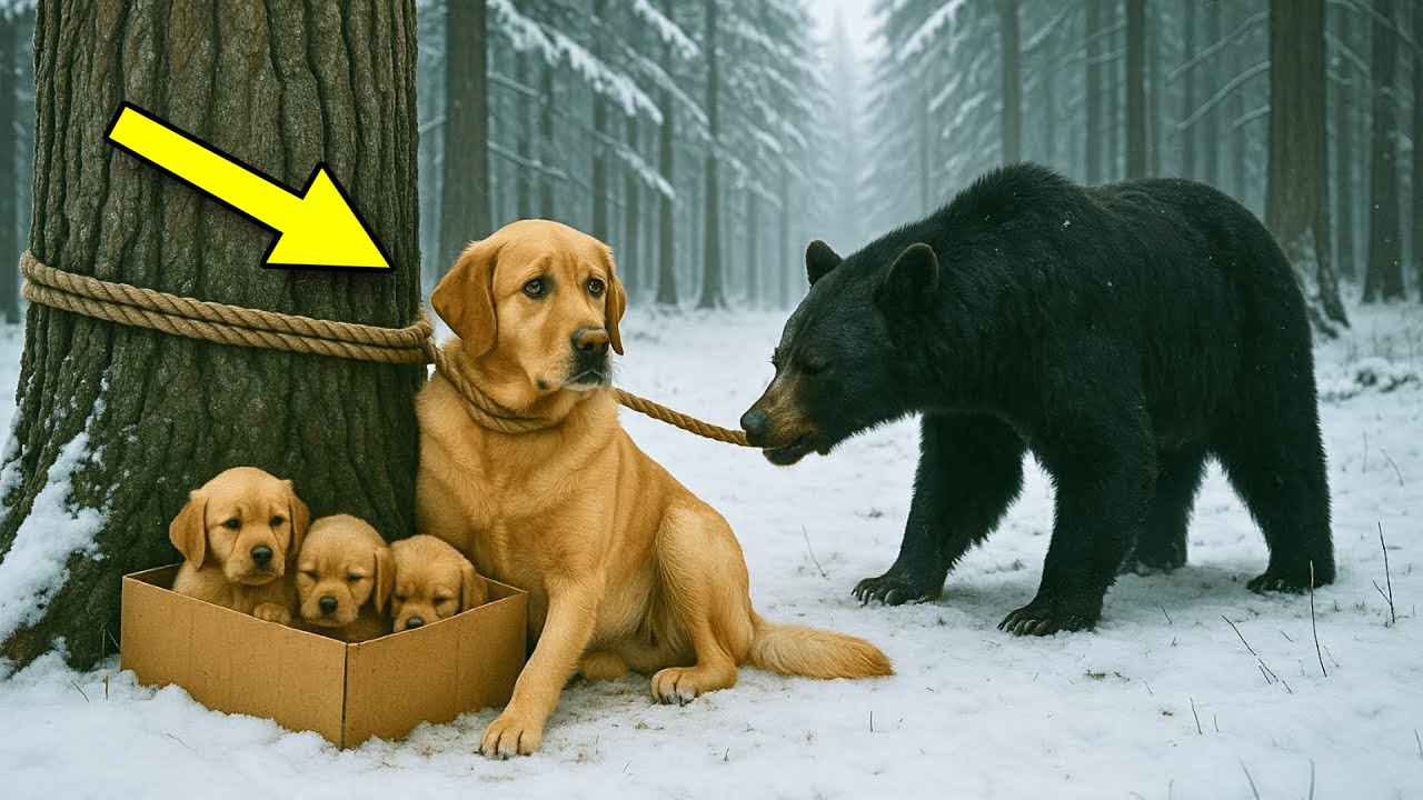 Έδεσε τον σκύλο και τα κουτάβια σε δέντρο κι έφυγε – Μετά έγινε κάτι απίστευτο