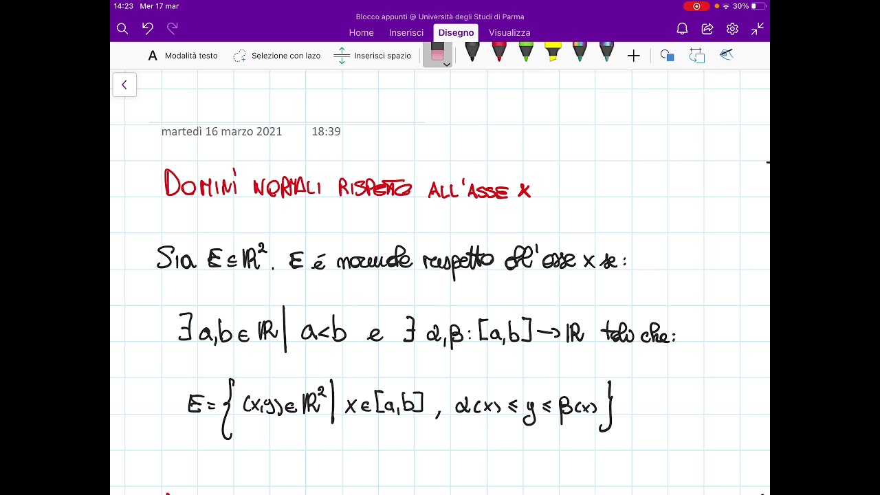 INTEGRALI DOPPI - Domini normali rispetto ad un asse