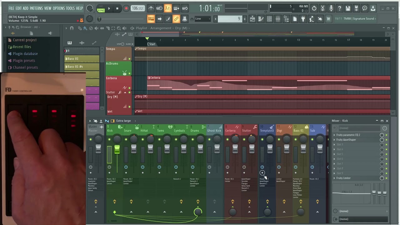 FL Studio 20 and the Steinberg CMC-FD Laptop Control Surface