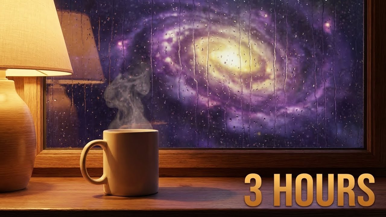 Space Cafe Ambience ☕ Deep Brown Noise & Cosmic Rain for Sleep | 3 ...