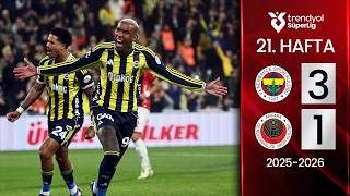 Fenerbahçe 3-1 Gençlerbirliği Maç Özeti̇ 21. Hafta - 20252026