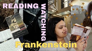 Reading & watching Frankenstein for the FIRST time | pages to popcorn ✩｡⋆⸜ 🍿 🎬 🎞✧˖ °