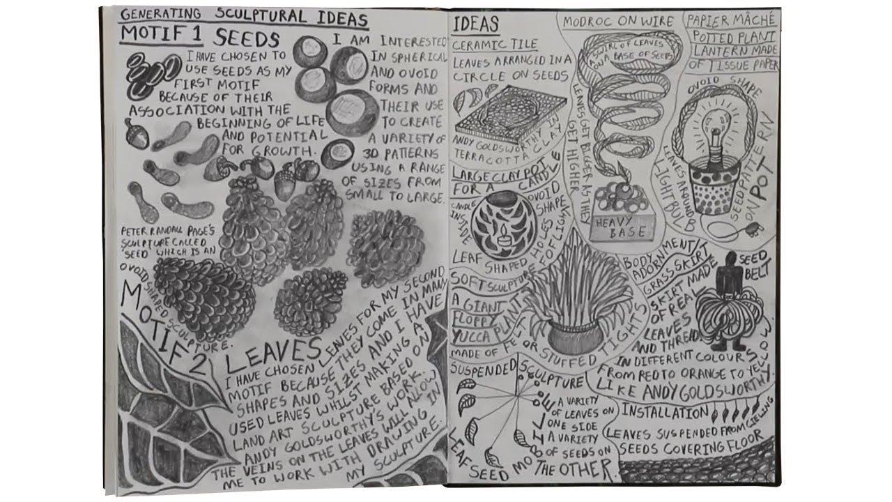 Gcse Art Sketchbook Generating Sculptural Ideas Youtube