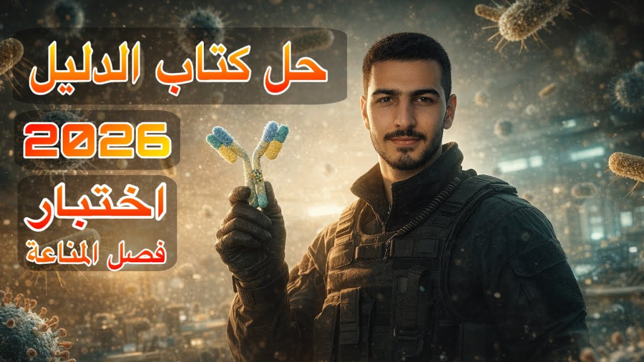 حل كتاب الدليل 2026 || اختبار علي فصل المناعة 