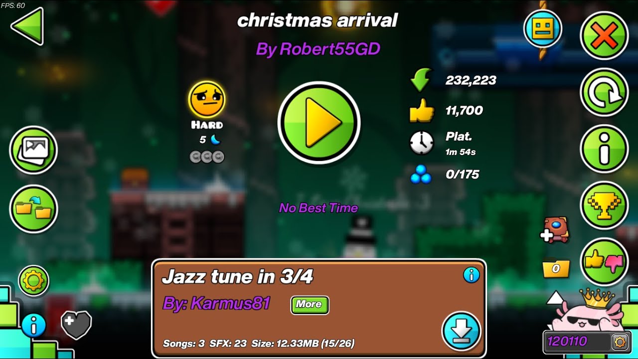 Geometry Dash - christmas arrival By: Robert55GD 100% plataforma | sr lucasherostyles