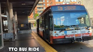 TTC Route 72 Bus Ride From Pape Subway Station To Union Station