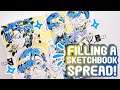 Sketchbook Doodles! | 3 Marker Spread!