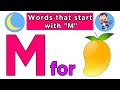 Words That Start with Letter M | Words From Letter M | Words Begin with M | Kids Learning Videos