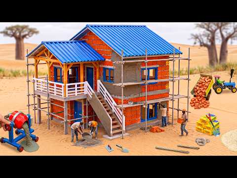 DIY Mini Tractor Rebuilds Dream Brick House After Massive Earthquake | Construction Science Project