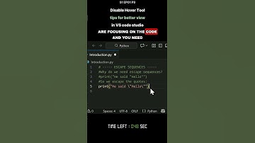 Disable Hover Tool tips for better view in VS code studio - S1 EP01 P9  #coding