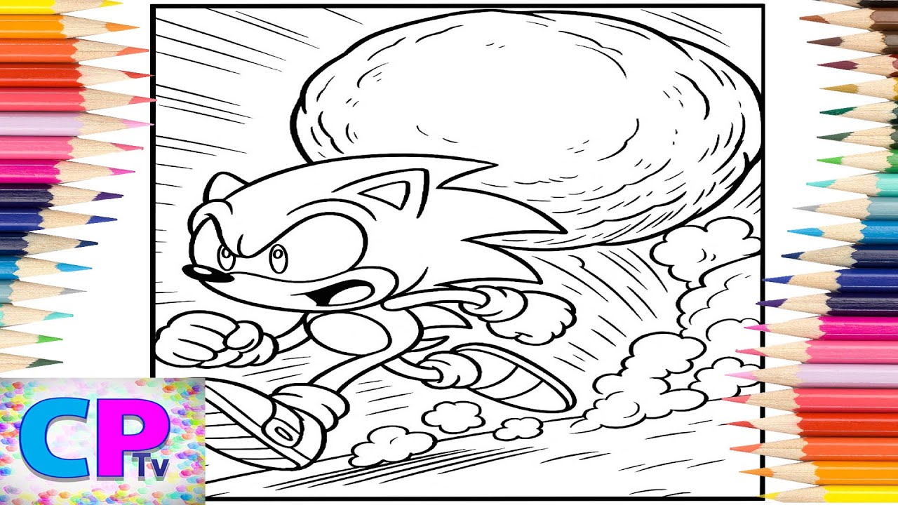 Play: Coloring Pages Tv "Sonic Runs from the Boulder": a speed-drawing session, narrated by felt tip