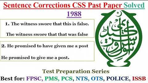 Sentence Correction: CSS Past Papers Solved 1988
