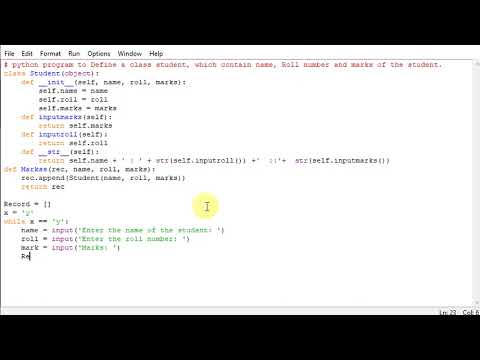 python program to Define a class student, which contain name, Roll number and marks