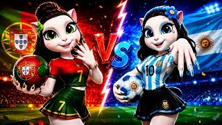 PORTUGAL vs ARGENTINA | MY TALKING ANGELA 2 Football Nail Challenge 💅 🏐 Dress Up & Cosplay 