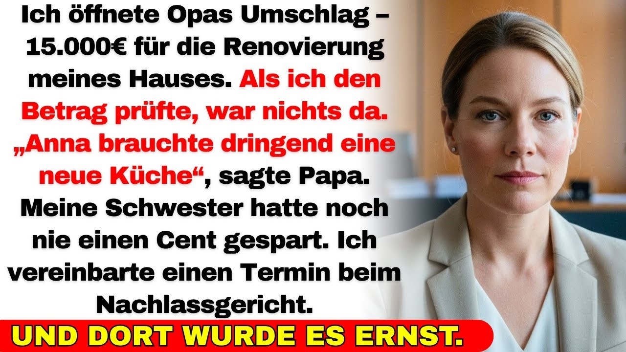 Mein Großvater hinterließ mir Geld – meine Eltern gaben alles meiner Schwester. Schlechter Fehler…