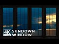 4K Sunset window view - Relaxing, Calming, Ambience (ASMR)