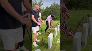 Honoring our Fallen Vets by placing Flags at DFW National Cemetery #MemorialDay #fivestarchevrolet