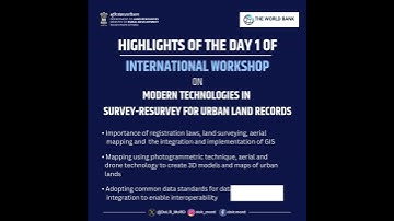 Glimpses of "Modern Technologies in Survey-Resurvey for Urban Land Records"
