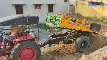 Mahindra 575 di tractor loading on jcb to building soil filling  @Mohantractorslife
