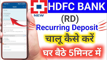 HDFC bank open recurring Deposit !! How to RD account in HDFC Bank